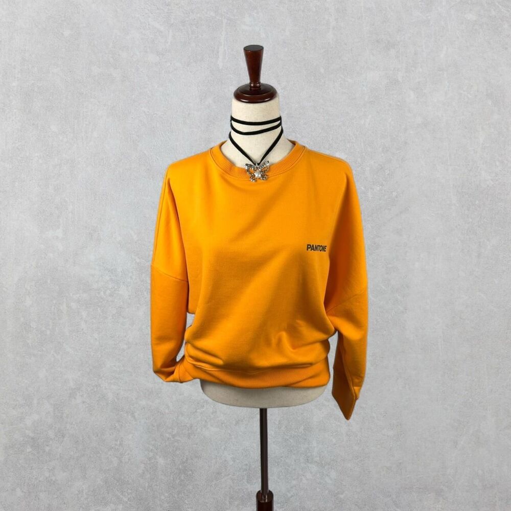 Bright Orange Pantone Oversized Dolman Sleeve Sweatshirt